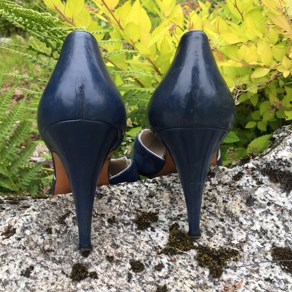 Vintage Garolini Designer Fine Blue Leather Pumps - Picture 5 of 7
